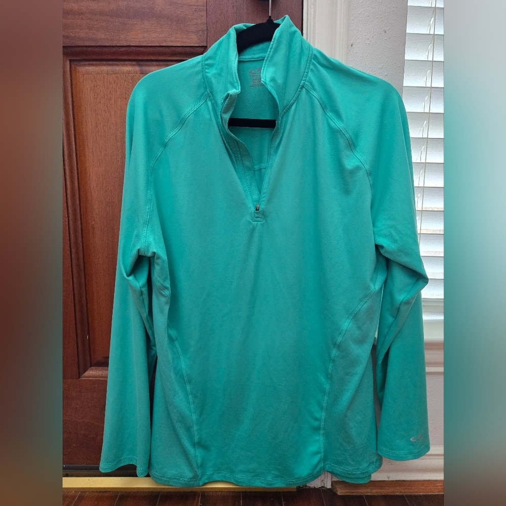 Champion Teal Quarter-Zip Pullover Women’s XL Athleisure Casual  EUC